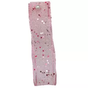 Random Glitter Sheer Ribbon Col: Pink