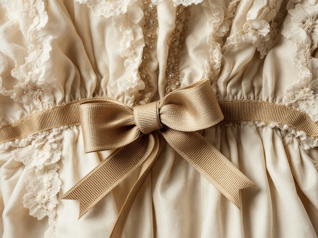 Grosgrain ribbon on a historical dress